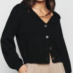 Reformation Cashmere Collared Cardigan